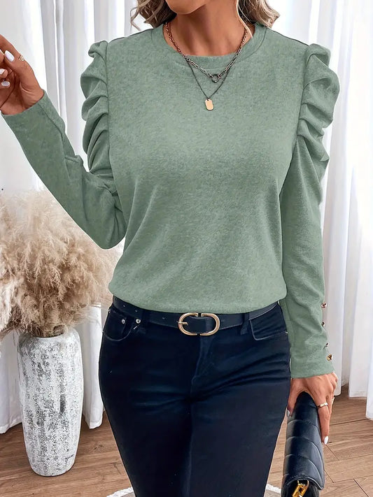 Armeli – Stylish Puff Sleeves Top