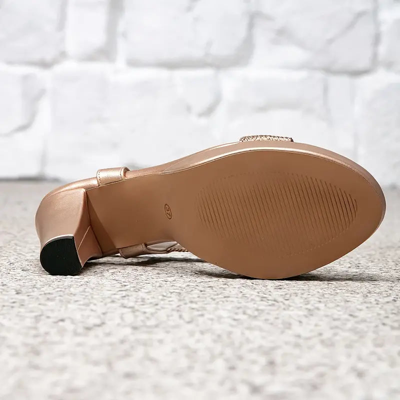 Nozuri – Stretch Slingback Sandals with Chunky Heel