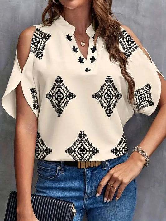 Elvaria – Elegant Blouse with Narrow Shoulder Straps