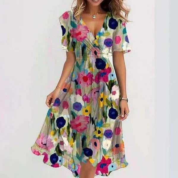 Sichelle – Airy Chiffon Printed Dress