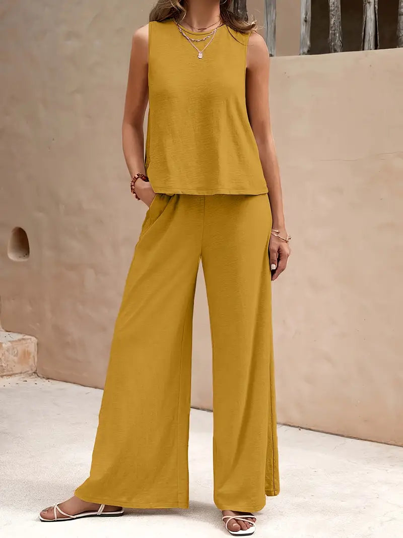 Remy – Elegant Sleeveless Top and Pants Set