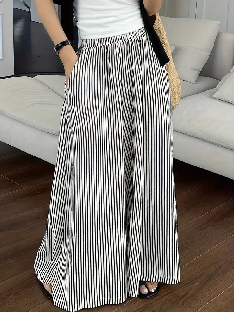 Oris – Trendy Wide-leg Trousers with Striped Pattern