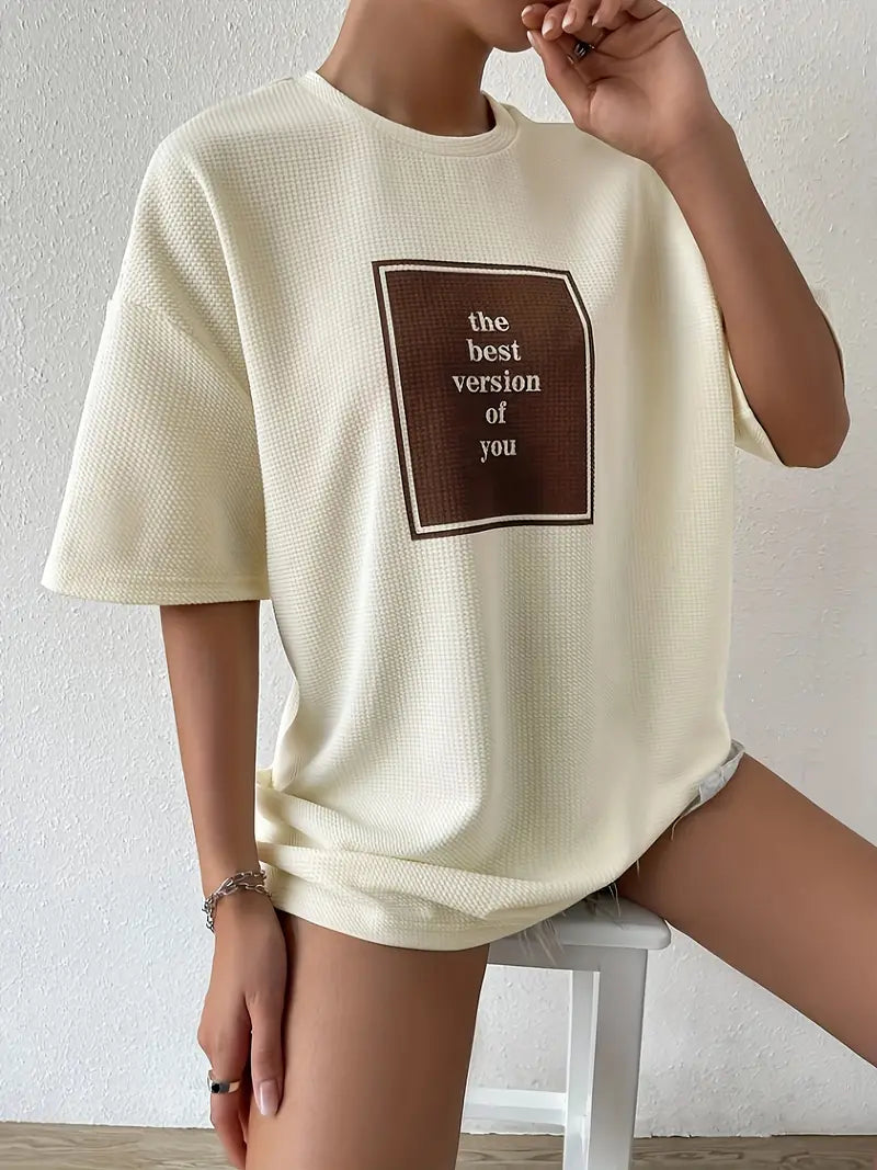 Evadne - Oversized Waffle Knit T-shirt