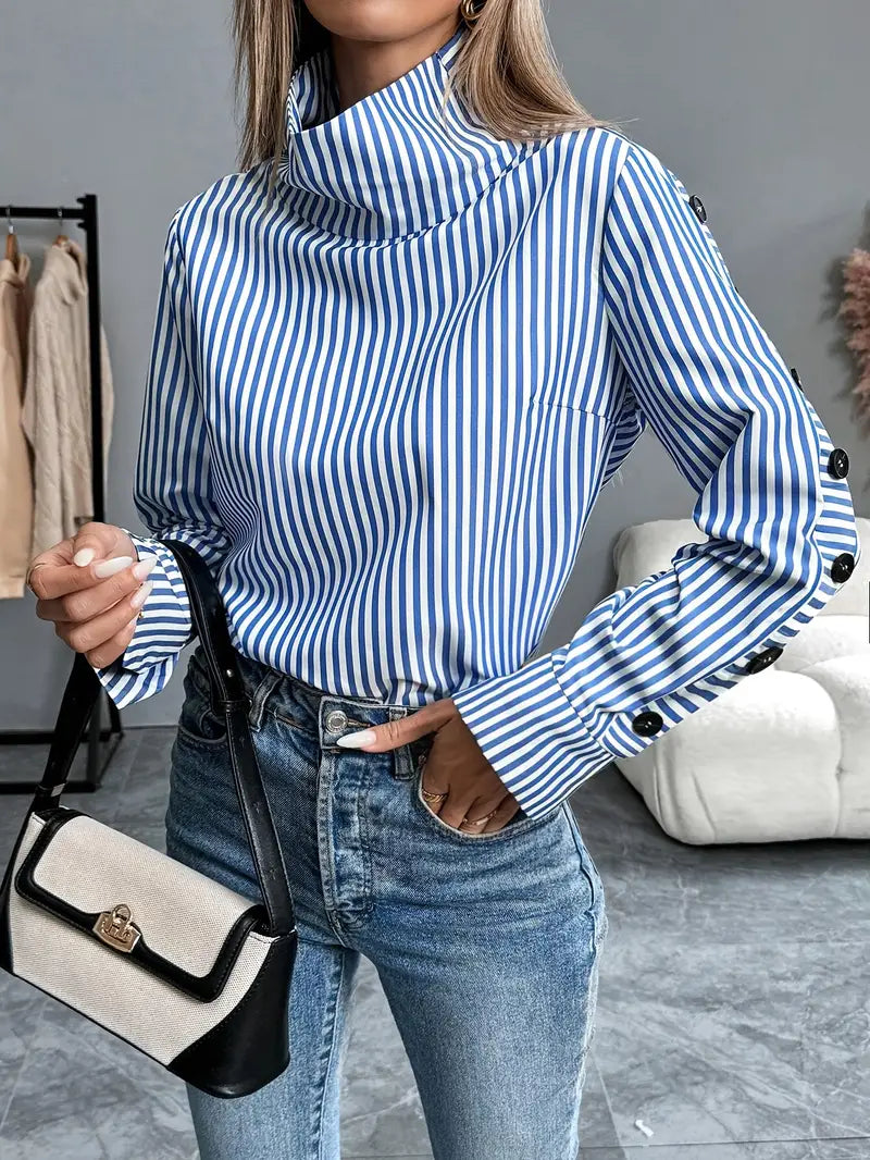 Darcy –Stylish Striped Cotton Blouse