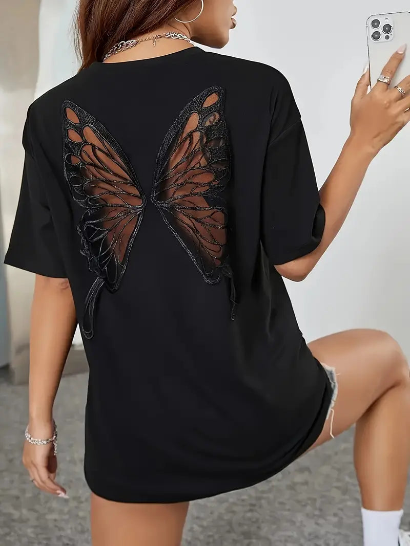 Melina – Cotton Butterfly Mesh Shirt