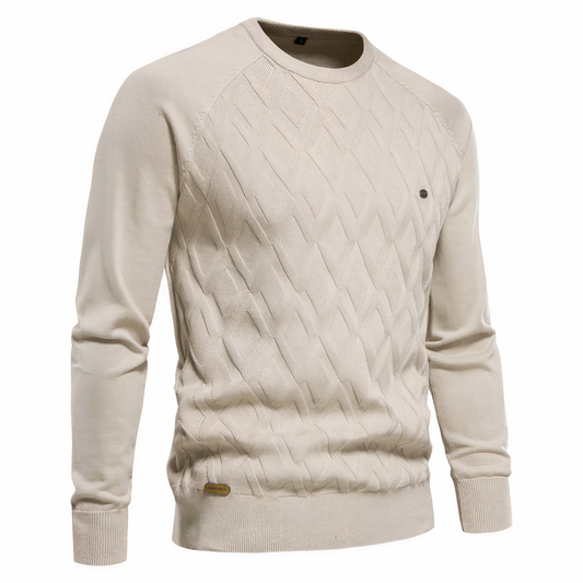 Men's Diamond Pattern Knitted Sweater - Adam