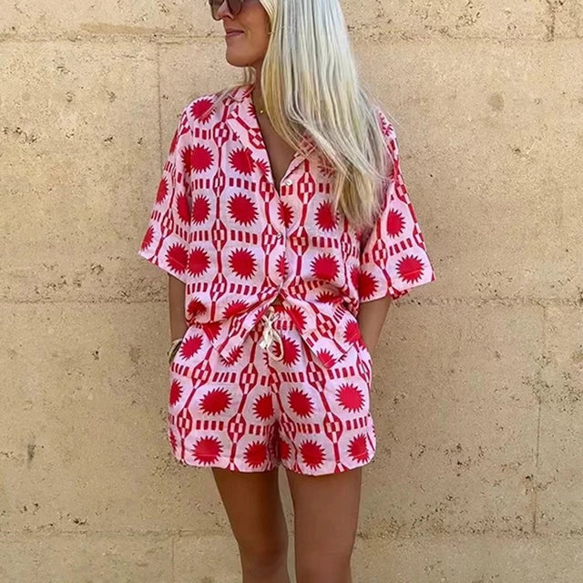 Emeline – Stylish Two-piece Set with Geometric Print