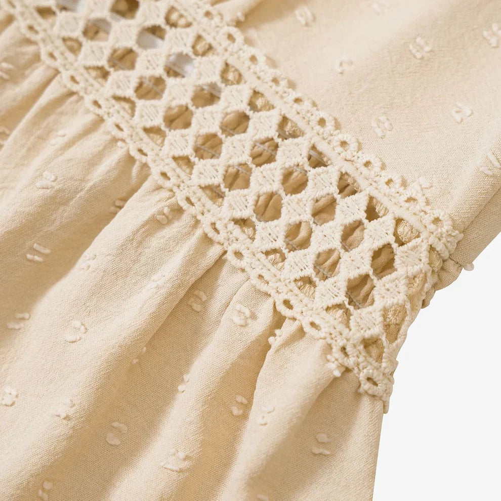 Zsari – Charming V-neck Cotton Blouse