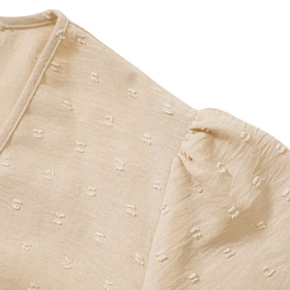 Zsari – Charming V-neck Cotton Blouse