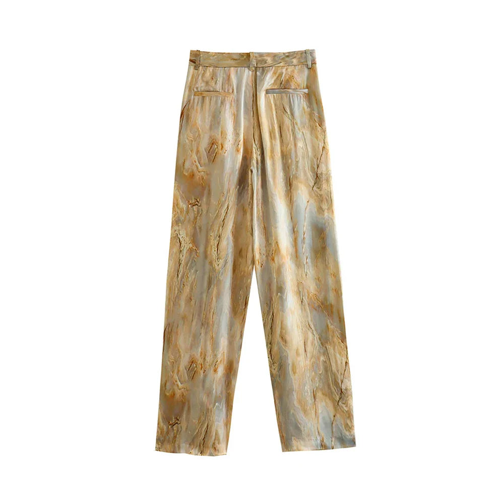 Aizel – Satin Long Sleeve Tie-Dye Trouser Set