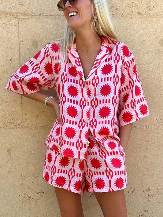 Emeline – Stylish Two-piece Set with Geometric Print