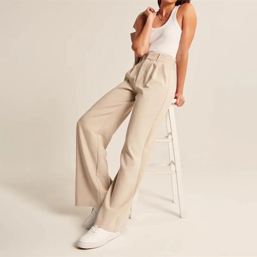 Seraphelle – Elegant High-waisted Wide-leg Trousers