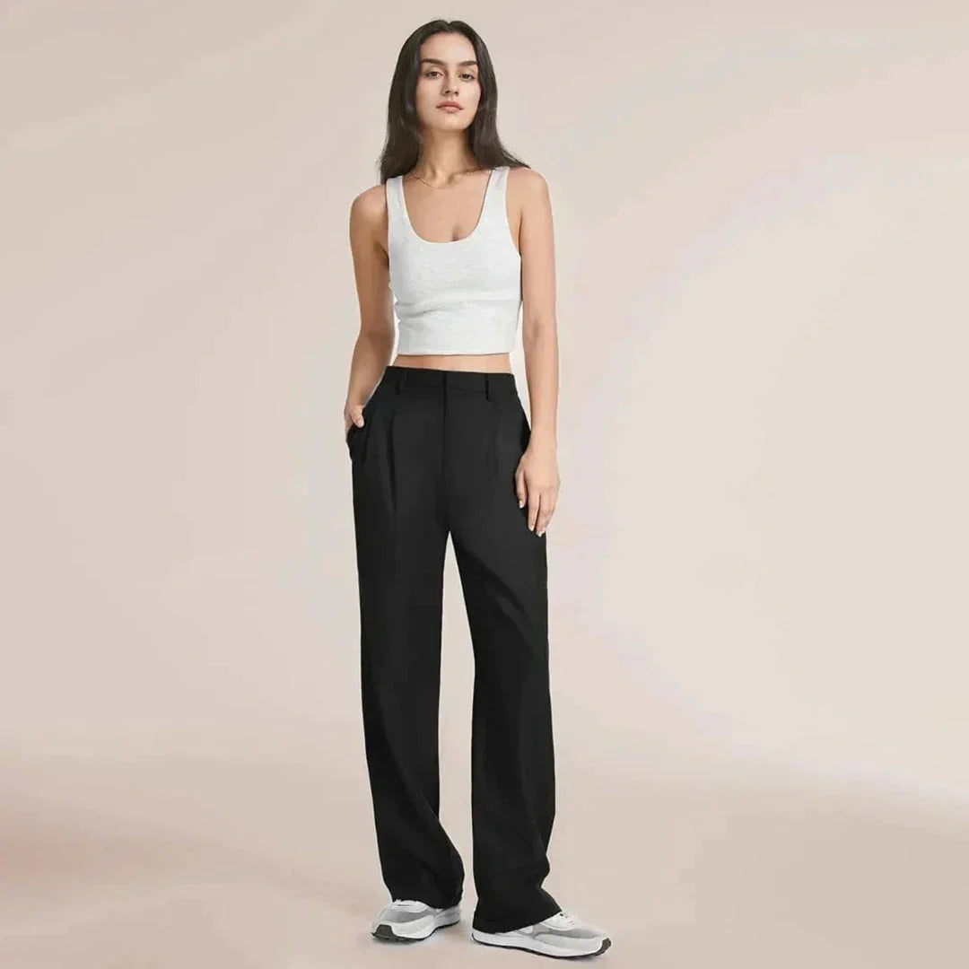 Seraphelle – Elegant High-waisted Wide-leg Trousers