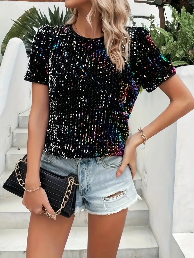 Naevia – Shimmering Sequin Top