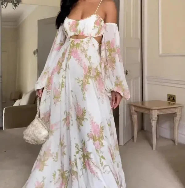 Orlaine – Charming Off-Shoulder Maxi Dress