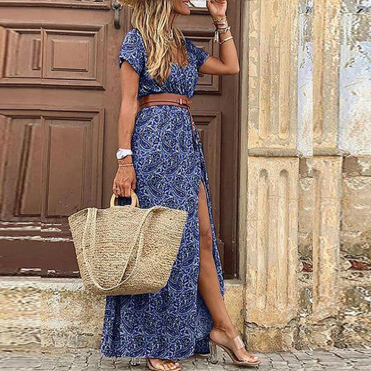 Noridel – Boho Maxi Dress with Paisley Print