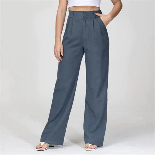 Seraphelle – Elegant High-waisted Wide-leg Trousers