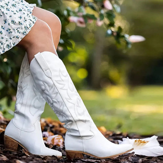 Vexina – High-quality Embroidered Knee-high Boots