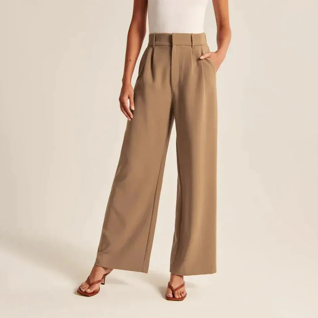 Seraphelle – Elegant High-waisted Wide-leg Trousers