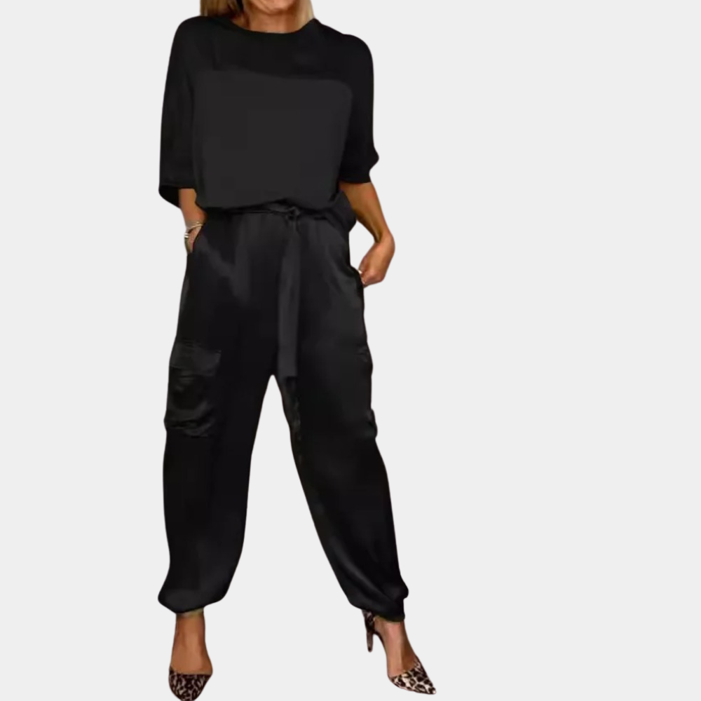 Danika - Elegant satin chic set [top+pants]