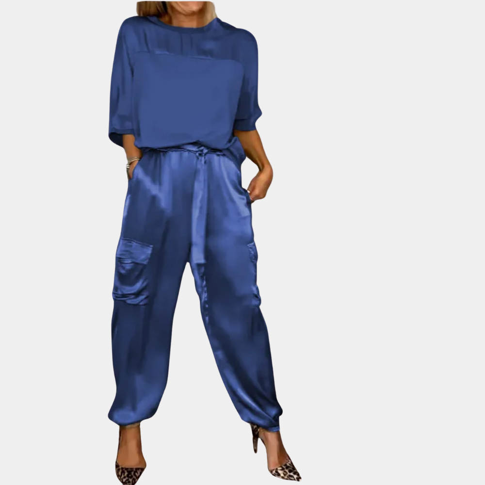 Danika - Elegant satin chic set [top+pants]
