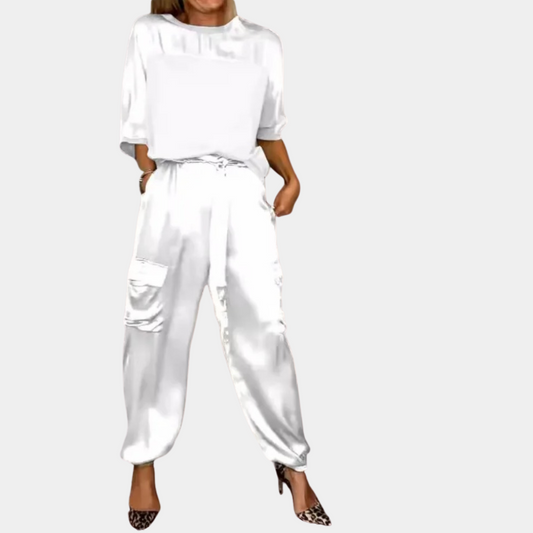 Danika - Elegant satin chic set [top+pants]
