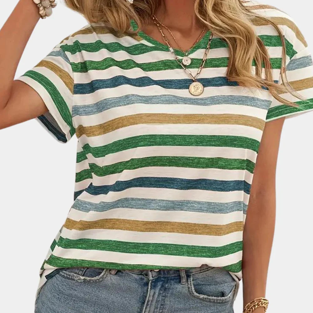 Ciela – Casual Striped V-neck T-shirt
