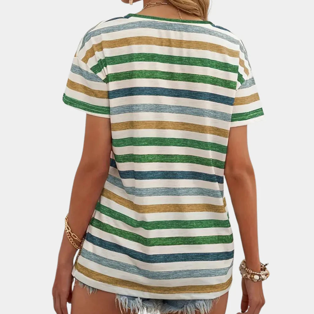 Ciela – Casual Striped V-neck T-shirt