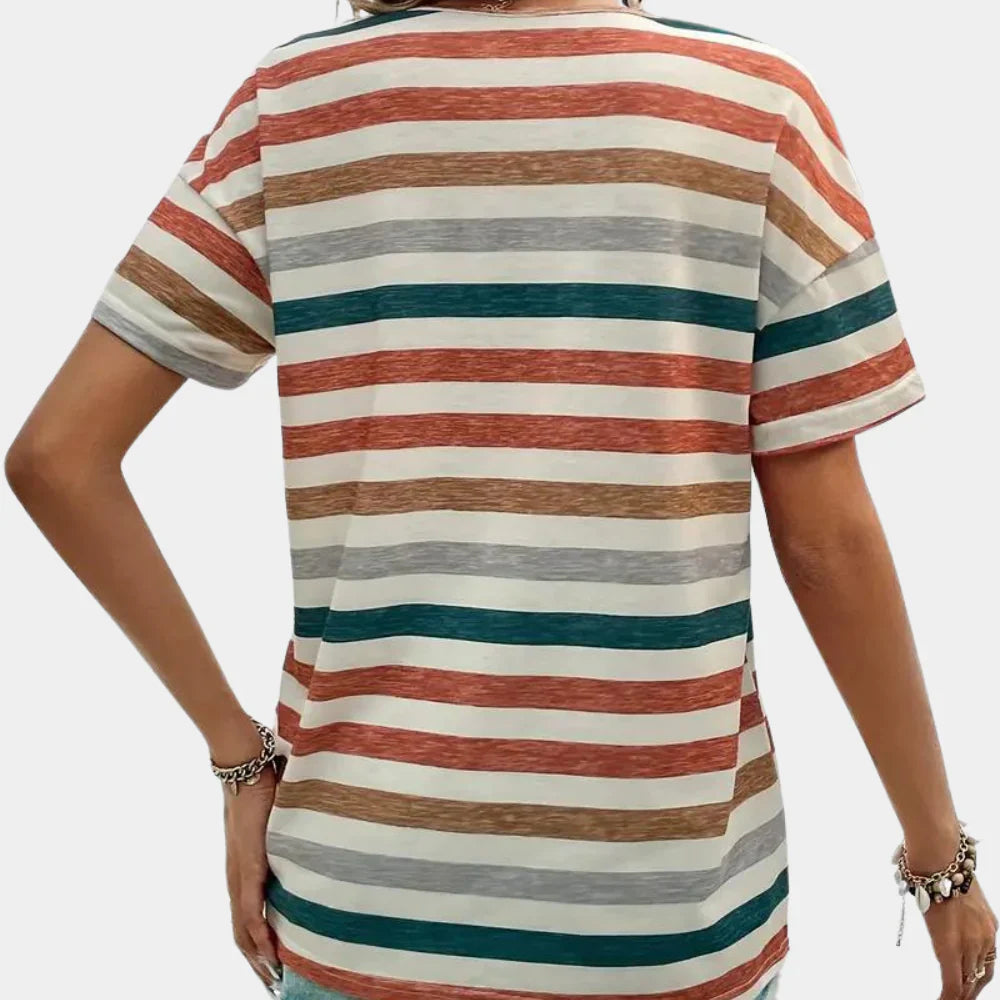 Ciela – Casual Striped V-neck T-shirt