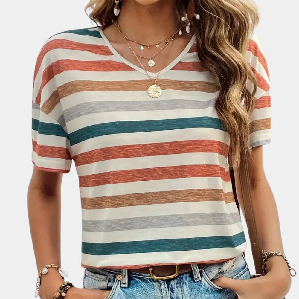 Ciela – Casual Striped V-neck T-shirt