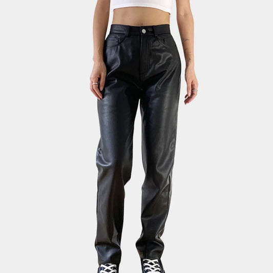 Malisora – Elegant Black Leather Pants