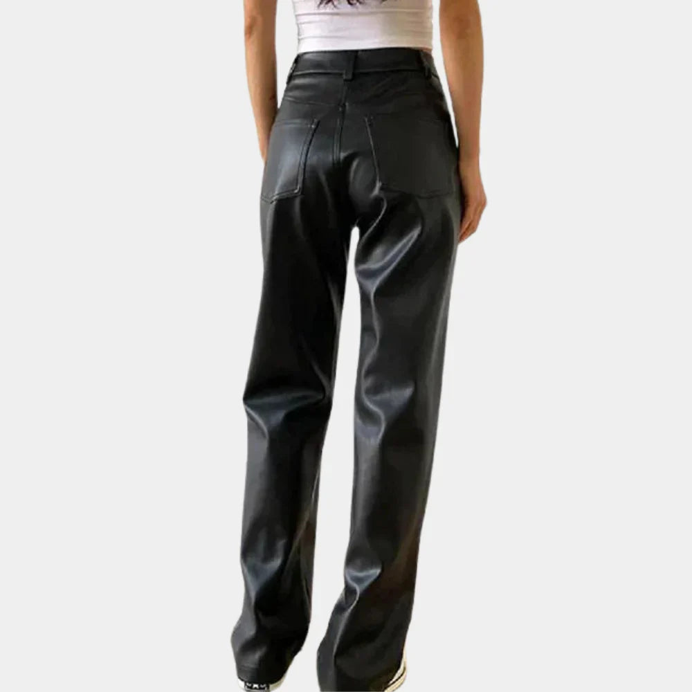 Malisora – Elegant Black Leather Pants