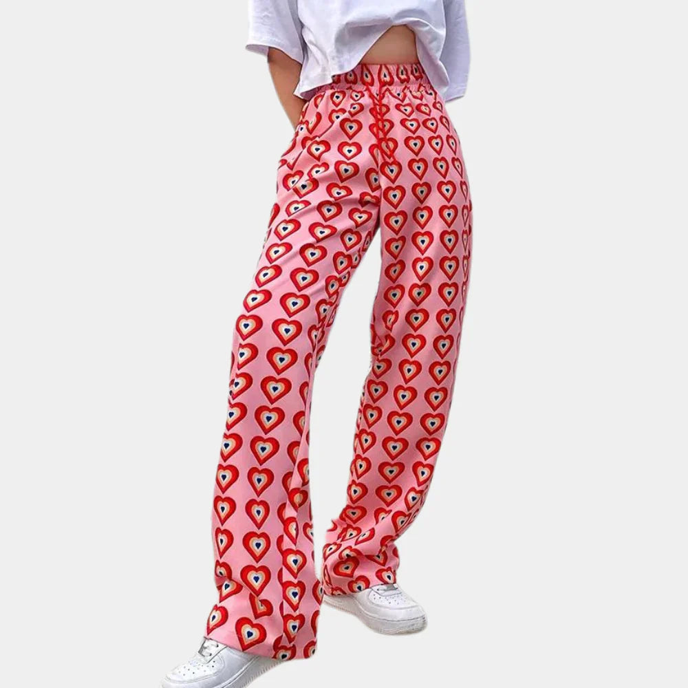 Drearielle – Wide Trousers with Heart Print