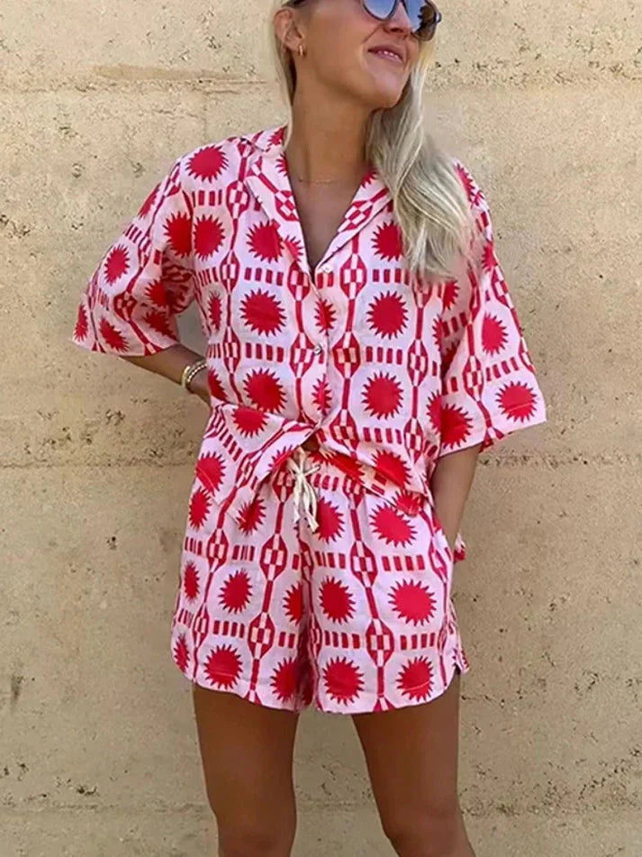 Emeline – Stylish Two-piece Set with Geometric Print
