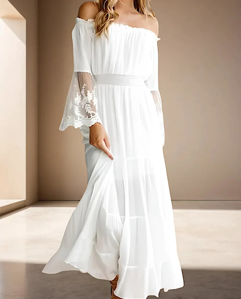 Sorayla – Sexy Off Shoulder Chiffon Maxi Dress