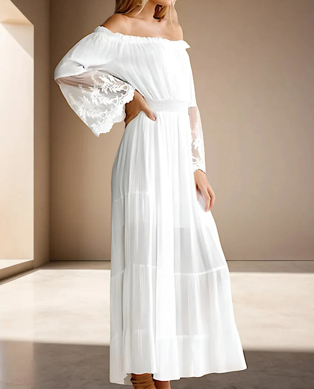 Sorayla – Sexy Off Shoulder Chiffon Maxi Dress