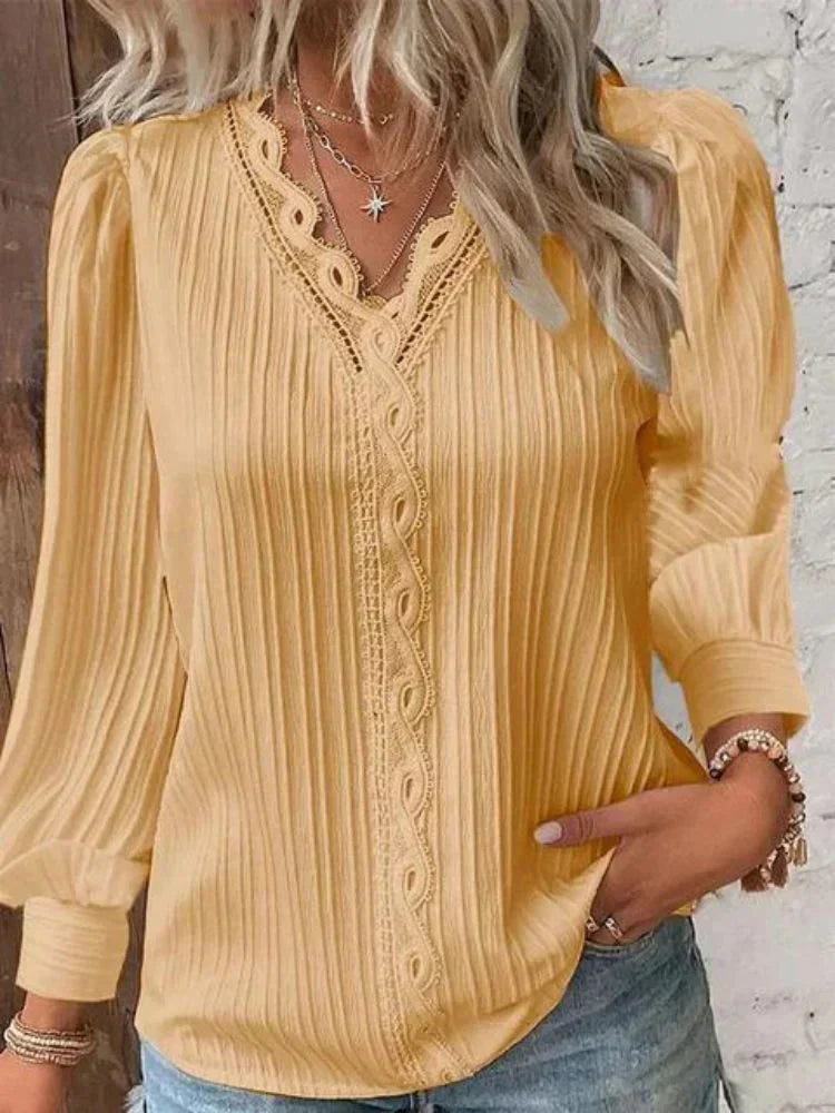 Ysadora – V-neck Cotton Blouse