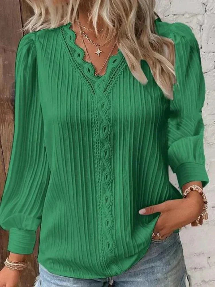 Ysadora – V-neck Cotton Blouse