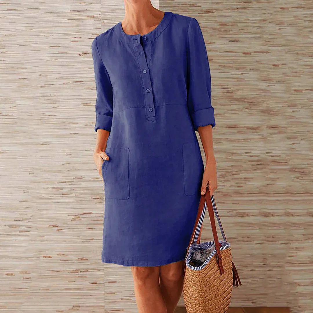 Mandi – Linen Button Down Dress