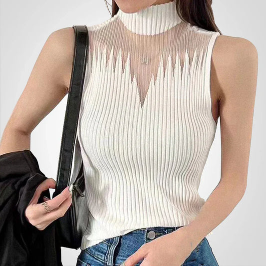Veyla – Elegant Sleeveless High Neck Top