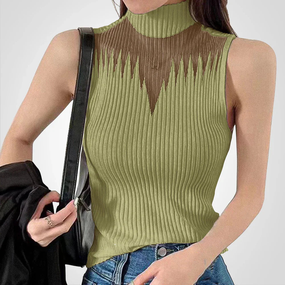 Veyla – Elegant Sleeveless High Neck Top