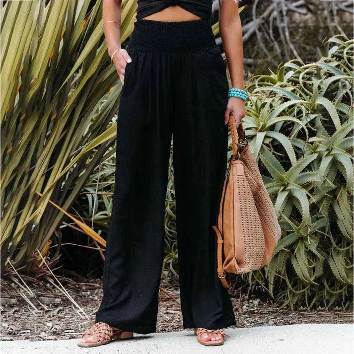 Marsha – High-quality Linen Wide-leg Beach Pants