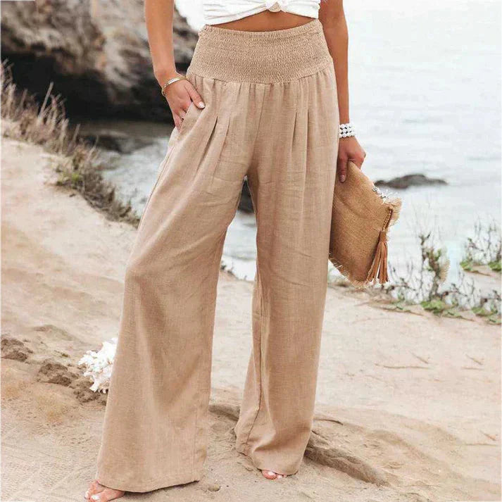 Marsha – High-quality Linen Wide-leg Beach Pants