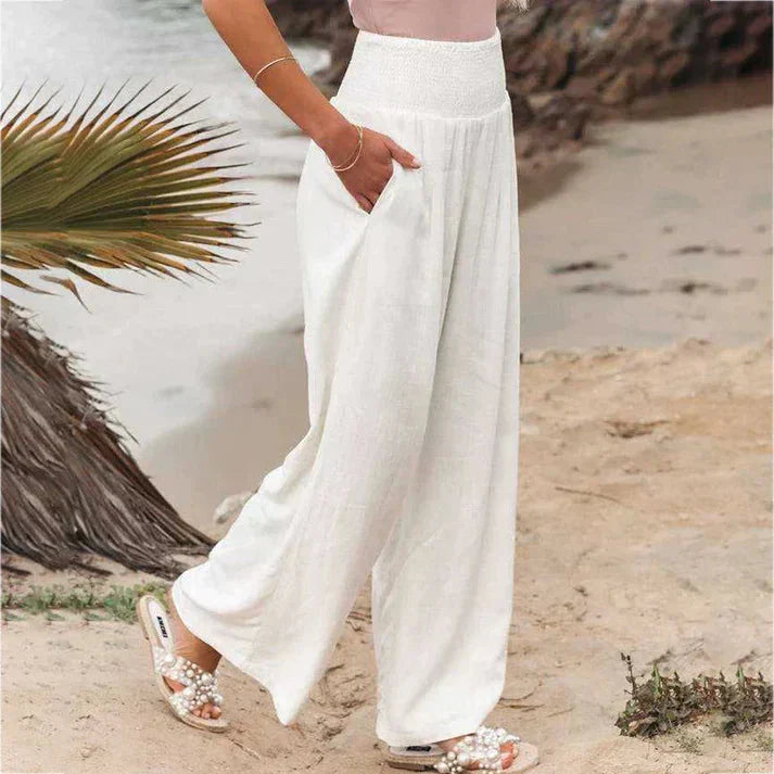 Marsha – High-quality Linen Wide-leg Beach Pants
