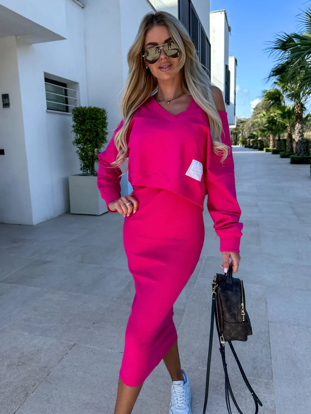 Calisette – Cotton Cropped Sweatshirt and Skirt