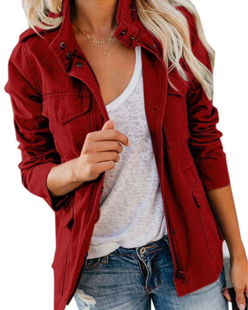 Ophielle – Stylish Cotton Utility Jacket