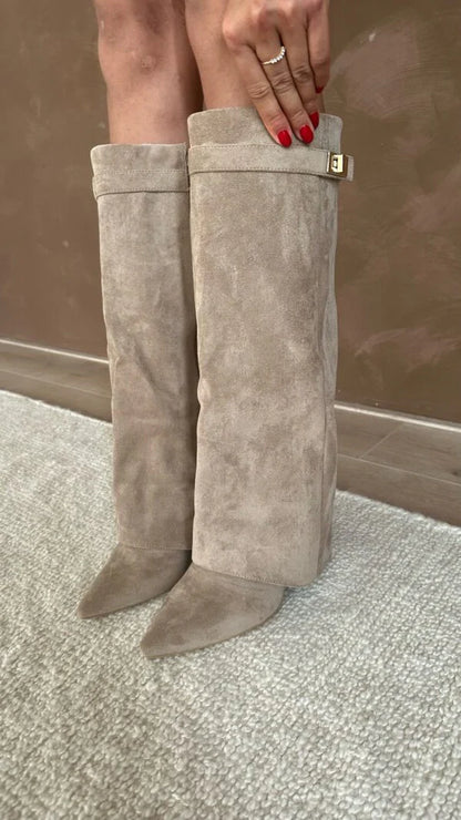 Elisara - High-Quality Knee-high Suede Boots