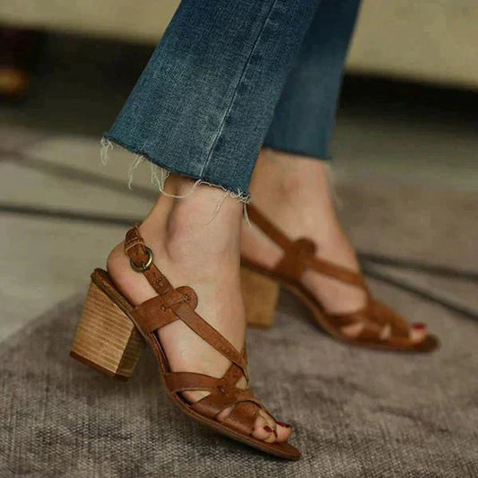 Elarian - Vintage Block Heel Sandals