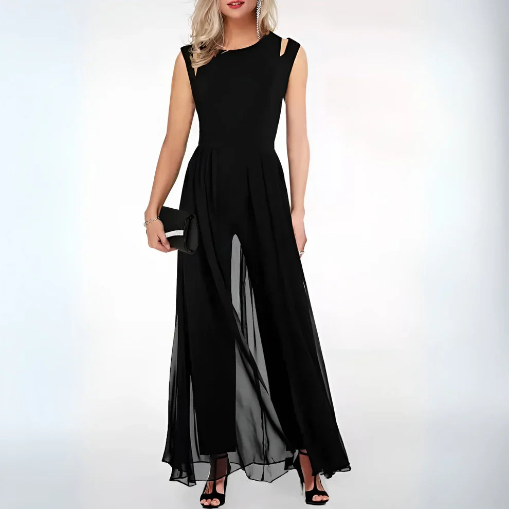 Serenith - Elegant Sleeveless Chiffon Jumpsuit