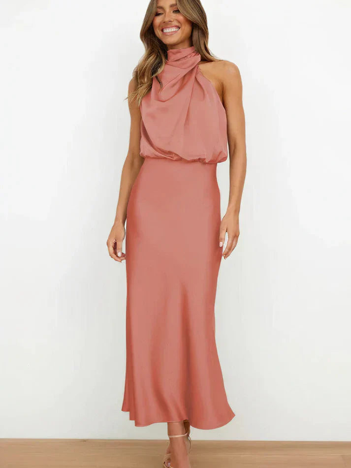 Liora – Sophisticated Halter Neck Dress